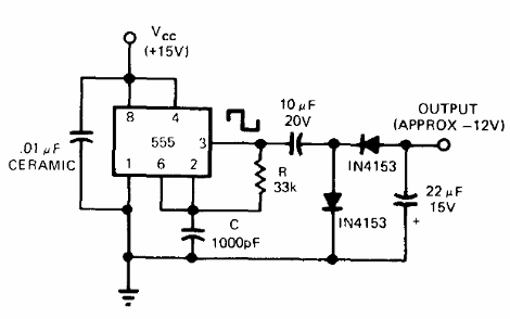 Convertidor de +15 a -12 V 
