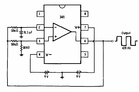 Astable a 455 Hz con el 741
