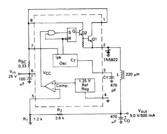 Convertidor reductor de 5 V 500 mA 
