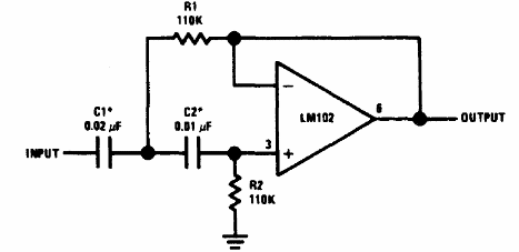 Filtro de paso alto de 100 Hz 
