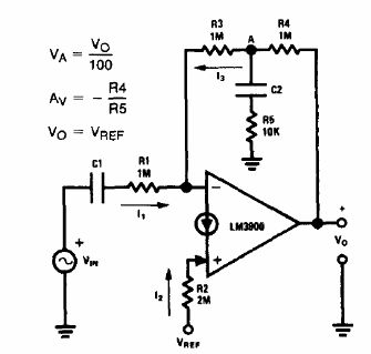 Amplificador LM3900 con alta impedancia de entrada 
