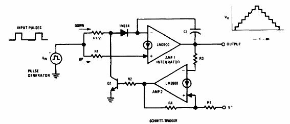 Generador de escaleras arriba y abajo LM3900
Generador de escaleras arriba y abajo LM3900