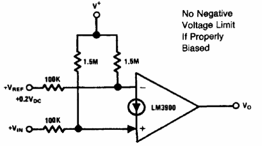 Comparador no inversor LM3900 
