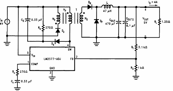 Convertidor conmutado de 5V x 4 A 
