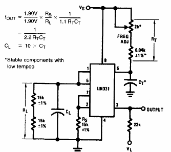 Convertidor de tensión a frecuencia como oscilador LM331 
