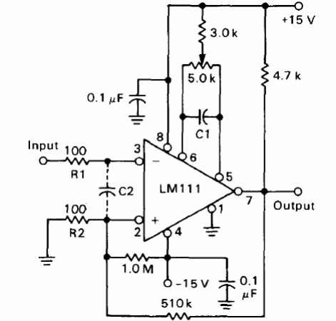 Amplificador con histéresis LM111
