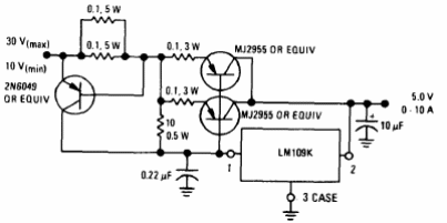 Regulador 5 V x 10 A com el LM109 
