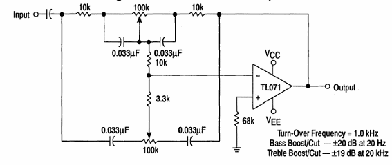 Control de tono com el TL071 
