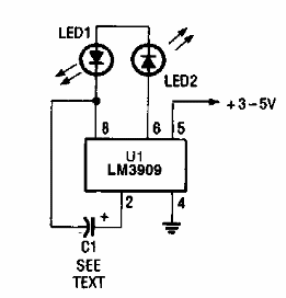 Pulsador LM3909 de 2 LED 
