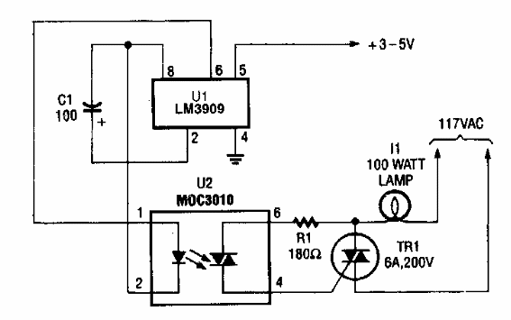 Pulsador de alta potencia LM3909 
