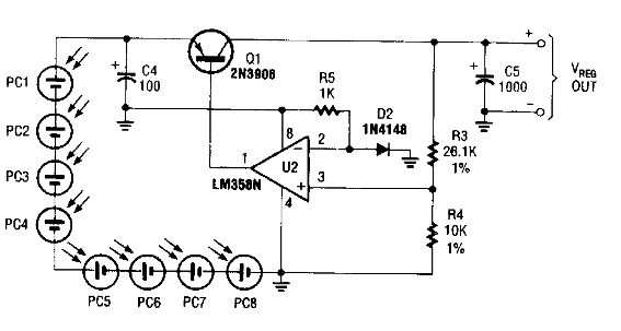 Fuente lineal con panel solar 
