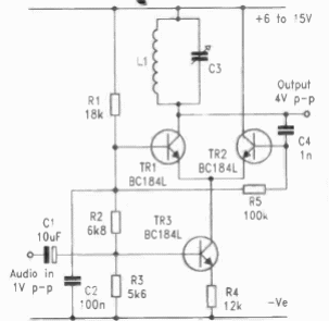 Oscilador de 2 transistores LC 
