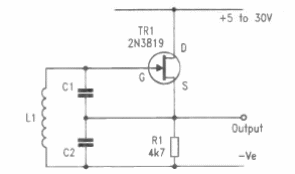 Oscilador Colpitts con FET 
