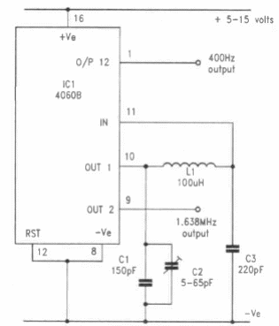 Oscilador 40608 con divisor 
