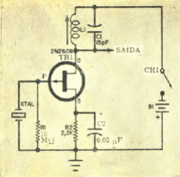 Oscilador de cristal de 1 MHz
