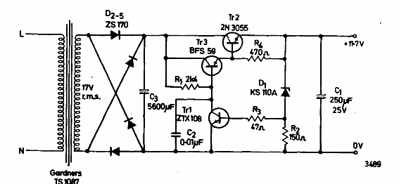 Fuente de alimentación 12V x 1A 
