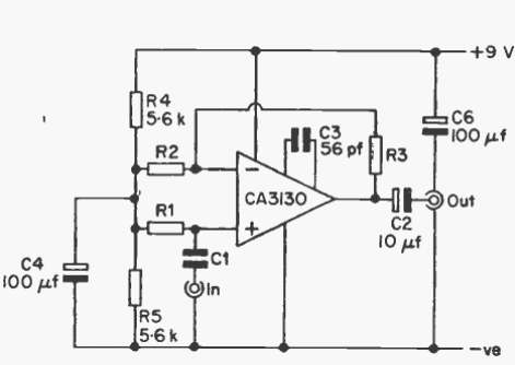 Preamplificador con el CA3130 
