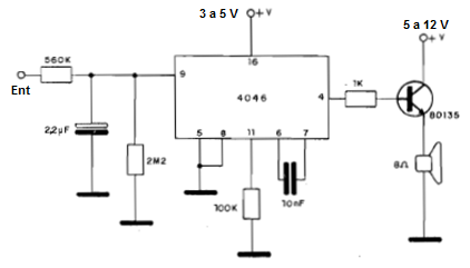 Sirena CMOS con el 4046 
