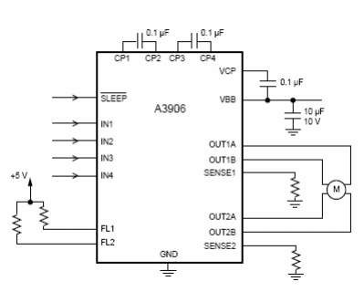 Figura 2  Control de motor de paso hasta 1 A
