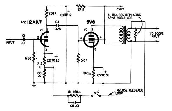 Amplificador de audio 6V6 
