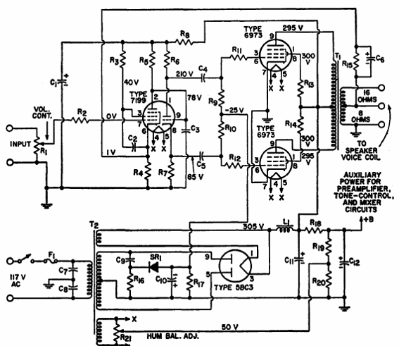 Amplificador de 15 W 6973
