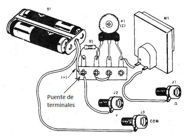 Figura 6 - Circuito y montaje en puente correspondiente.
