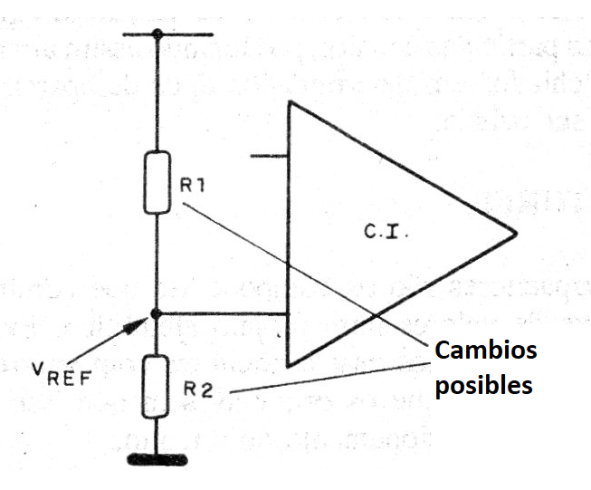 Figura 2 – Circuito de entrada de un comparador
Figura 2 – Circuito de entrada de un comparador