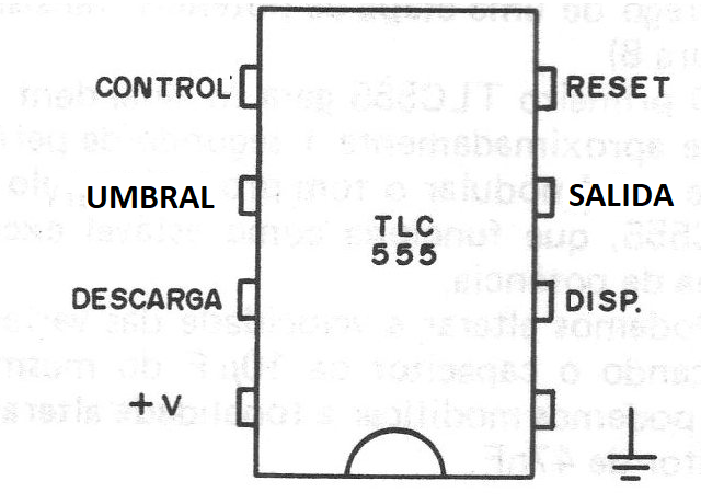 Figura 3 - Pinza del TLC555
Figura 3 - Pinza del TLC555