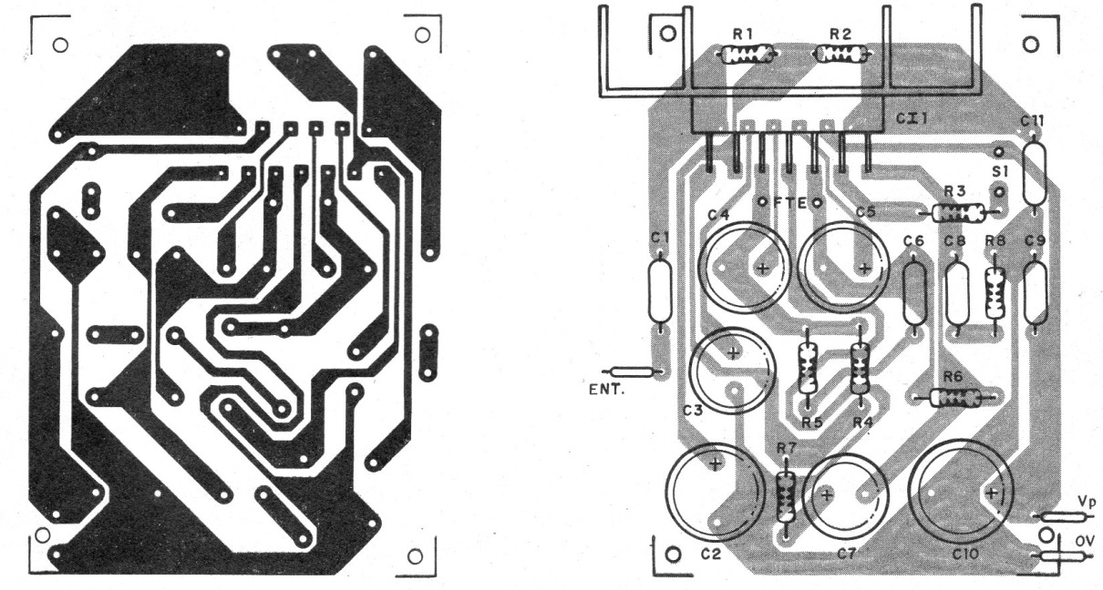 Figura 2 - Placa de circuito impreso para el TDA1510AQ BTL
Figura 2 - Placa de circuito impreso para el TDA1510AQ BTL