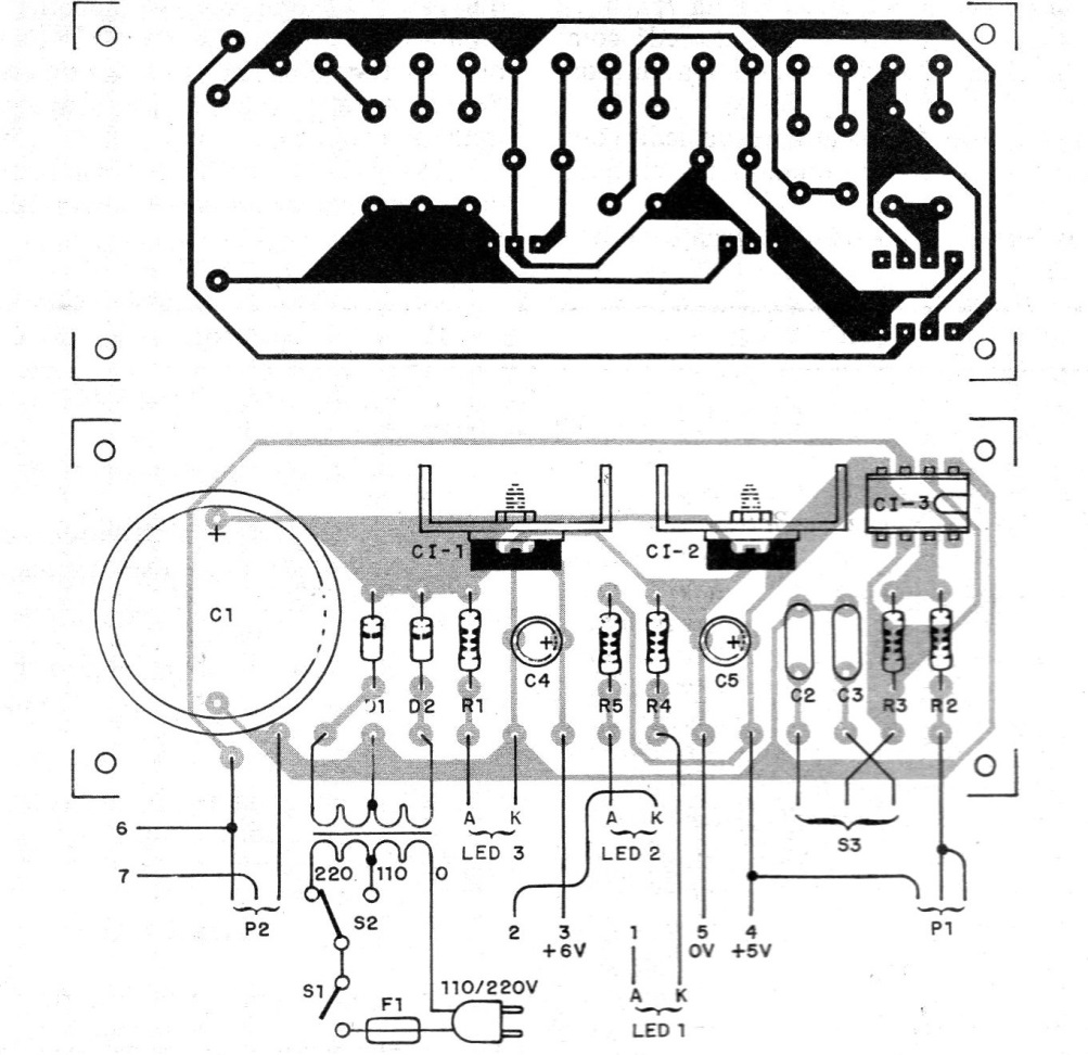 Figura 2 - Placa de circuito impreso para el montaje
Figura 2 - Placa de circuito impreso para el montaje