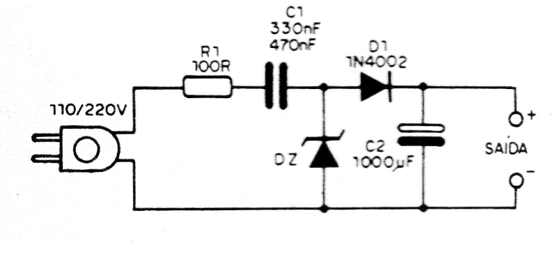 Figura 1 - Diagrama de fuente sin transformador
Figura 1 - Diagrama de fuente sin transformador