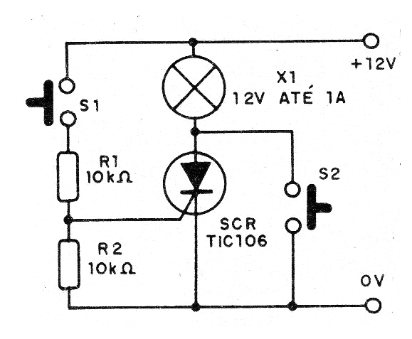 Figura 1- Diagrama completo del biestable con SCR
Figura 1- Diagrama completo del biestable con SCR