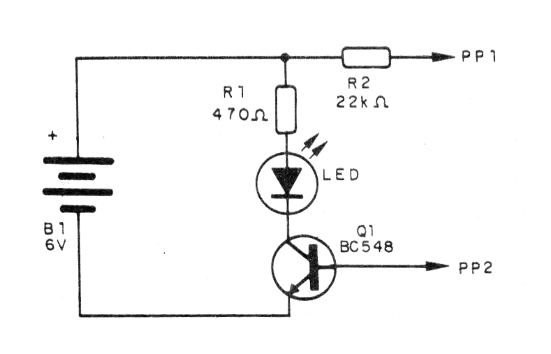 Figura 1 - Diagrama del probador de continuidad
Figura 1 - Diagrama del probador de continuidad