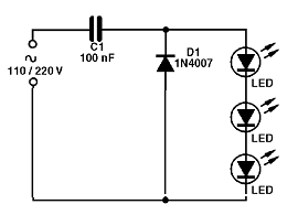 Figura 3 - Circuito para 3 LED
Figura 3 - Circuito para 3 LED