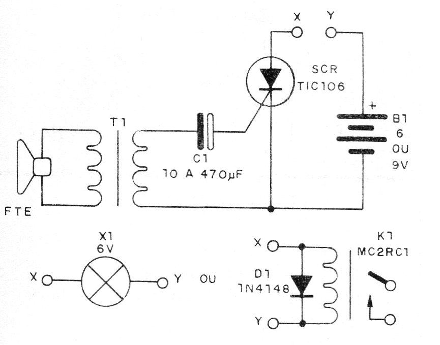 Figura 1 - Circuito completo del interruptor sónico
Figura 1 - Circuito completo del interruptor sónico
