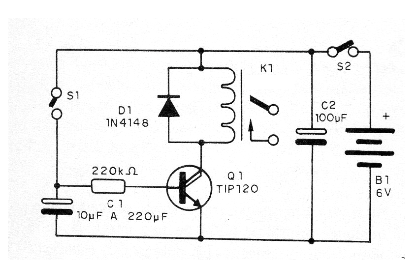 Figura 1 - Diagrama del interruptor con retardo
Figura 1 - Diagrama del interruptor con retardo