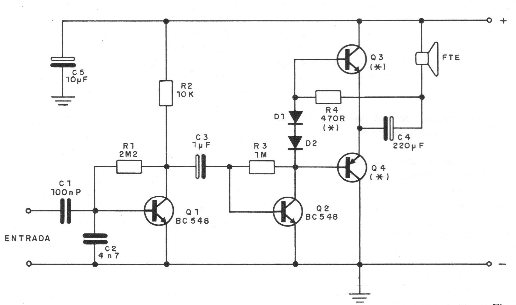 Figura 1 - Diagrama del micro-amplificador
Figura 1 - Diagrama del micro-amplificador