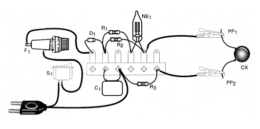 Figura 2 - Montaje de la prueba de aislamiento en un puente de terminales.
