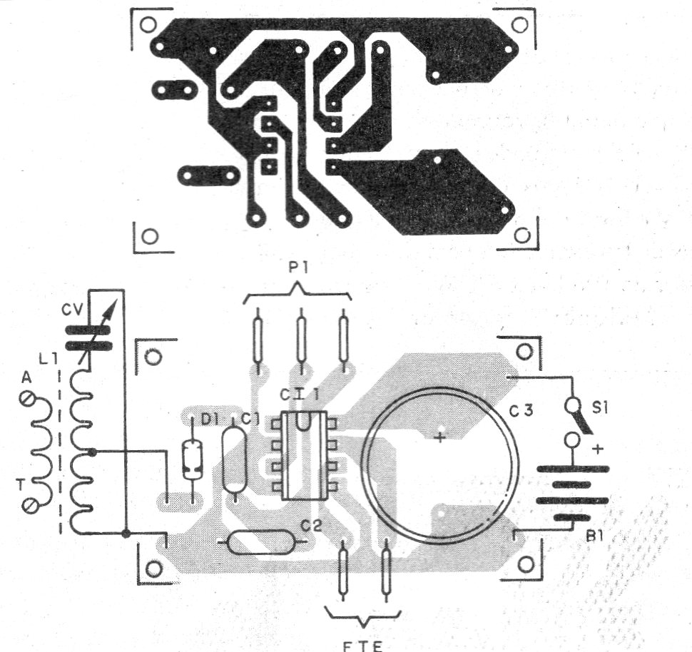 Figura 2 - Placa de circuito impreso para el receptor
Figura 2 - Placa de circuito impreso para el receptor