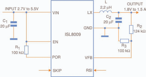 Fig. 3. Esquema típico de aplicación del ISL 8009. Fig. 3. Esquema típico de aplicación del ISL 8009.