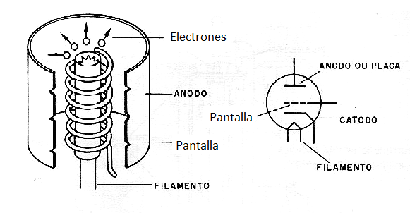 Figura 5 - La estructura de la válvula triodo.
